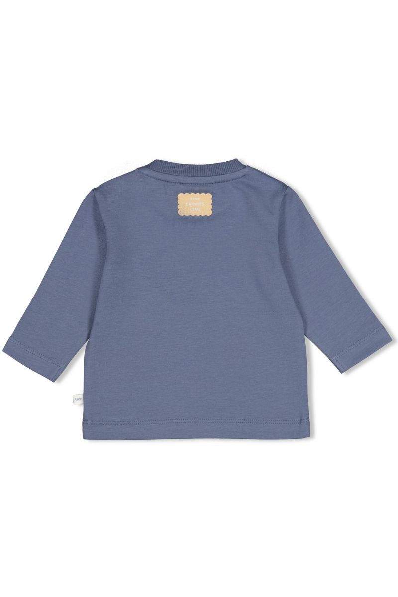 Feetje Longsleeve Breakfast Buddy Blauw, babylongsleeve met ontbijtmotief en lange mouwen